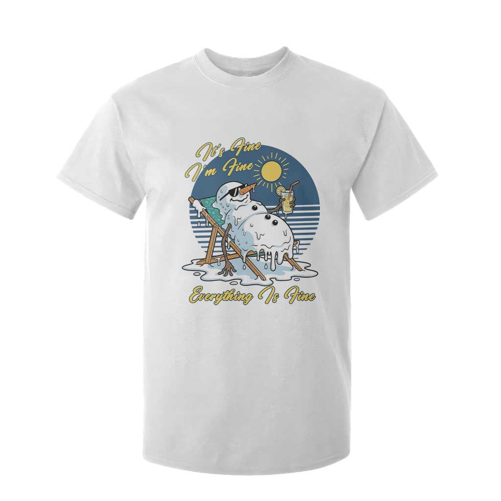 Melting Snowman Christmas In July T Shirt For Kid It Is Fine Everything Is Fine TS12 White Print Your Wear