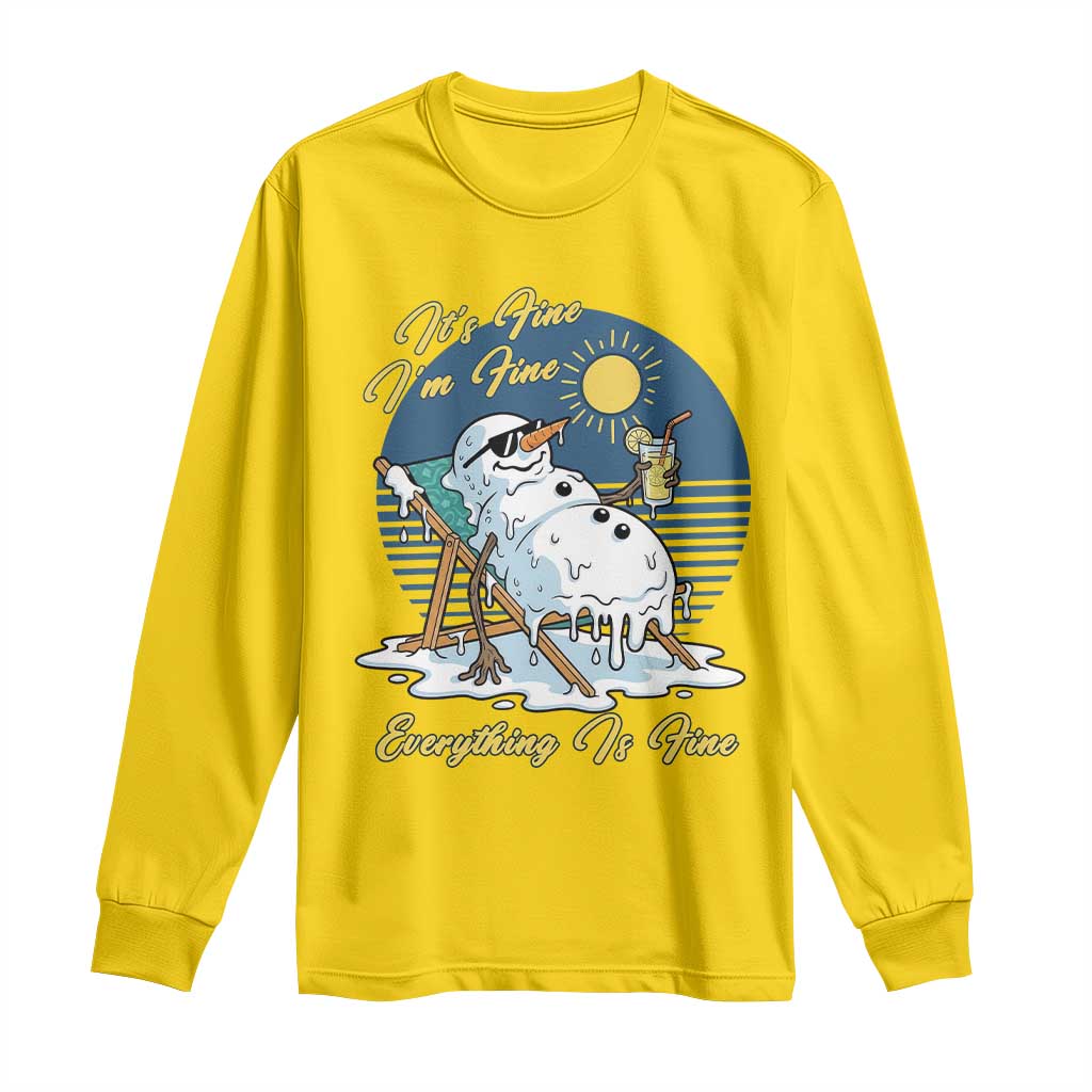 Melting Snowman Christmas In July Long Sleeve Shirt It Is Fine Everything Is Fine TS12 Daisy Print Your Wear