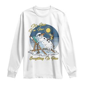 Melting Snowman Christmas In July Long Sleeve Shirt It Is Fine Everything Is Fine TS12 White Print Your Wear