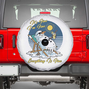 Melting Snowman Christmas In July Spare Tire Cover It Is Fine Everything Is Fine TS12 White Print Your Wear