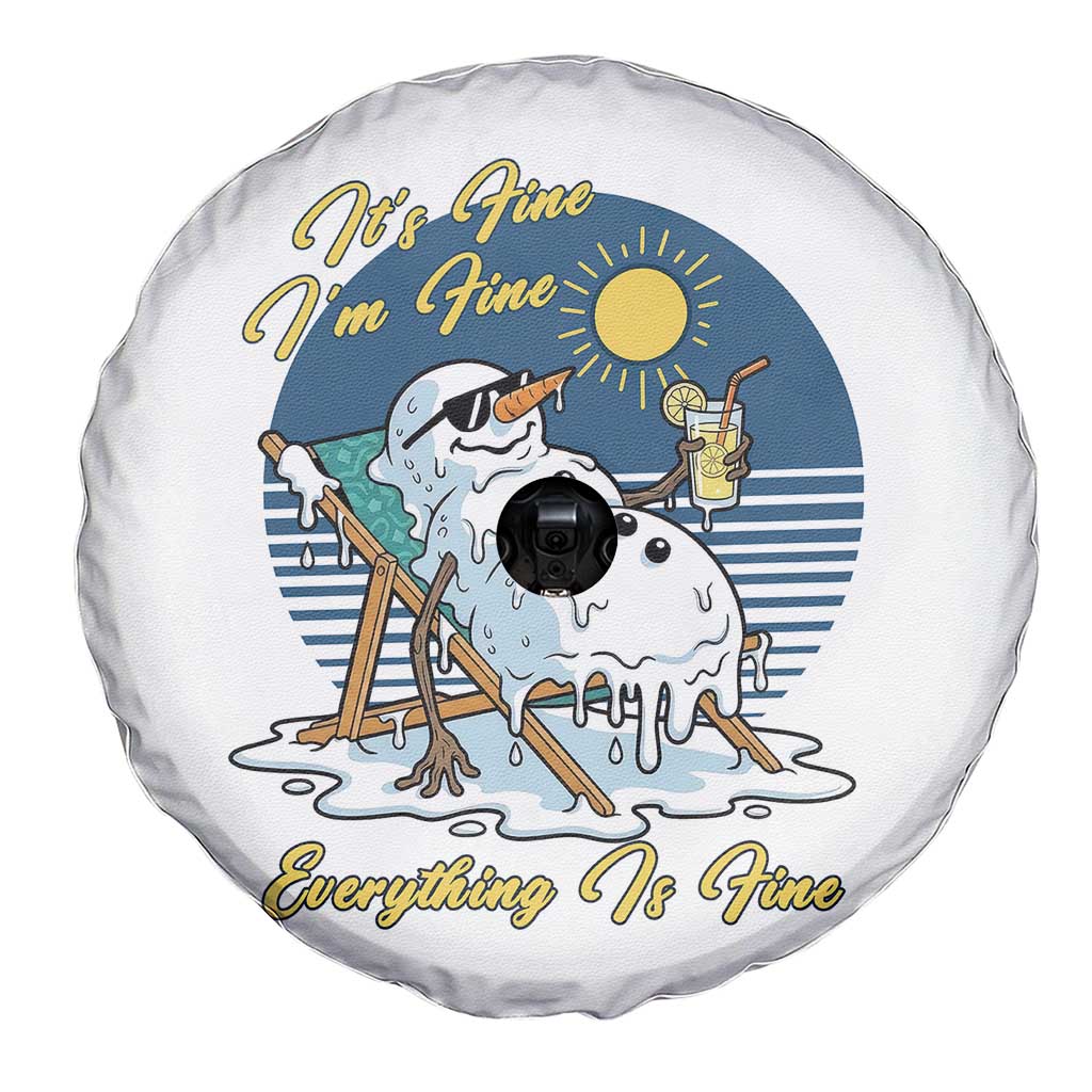 Melting Snowman Christmas In July Spare Tire Cover It Is Fine Everything Is Fine TS12 Print Your Wear