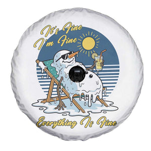 Melting Snowman Christmas In July Spare Tire Cover It Is Fine Everything Is Fine TS12 Print Your Wear