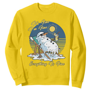 Melting Snowman Christmas In July Sweatshirt It Is Fine Everything Is Fine TS12 Daisy Print Your Wear