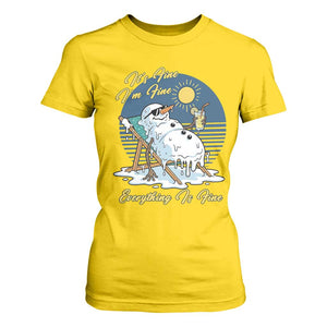 Melting Snowman Christmas In July T Shirt For Women It Is Fine Everything Is Fine TS12 Daisy Print Your Wear