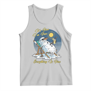 Melting Snowman Christmas In July Tank Top It Is Fine Everything Is Fine TS12 Ash Print Your Wear