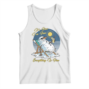 Melting Snowman Christmas In July Tank Top It Is Fine Everything Is Fine TS12 White Print Your Wear