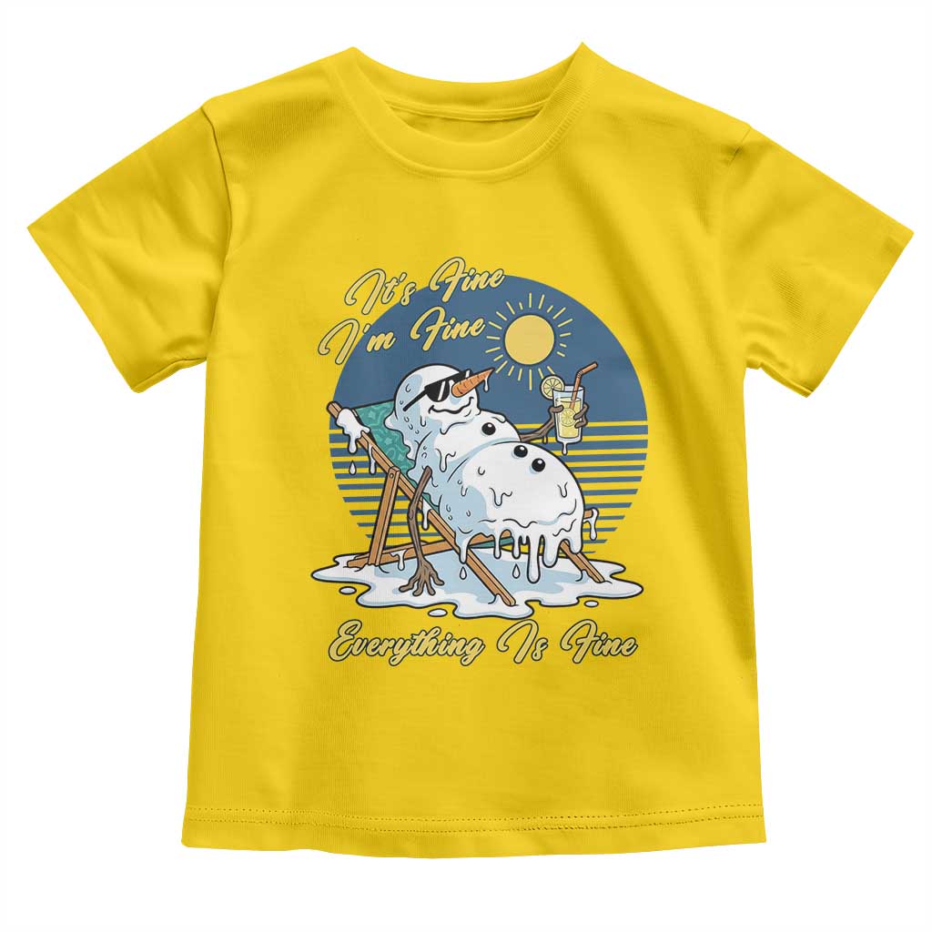 Melting Snowman Christmas In July Toddler T Shirt It Is Fine Everything Is Fine TS12 Daisy Print Your Wear