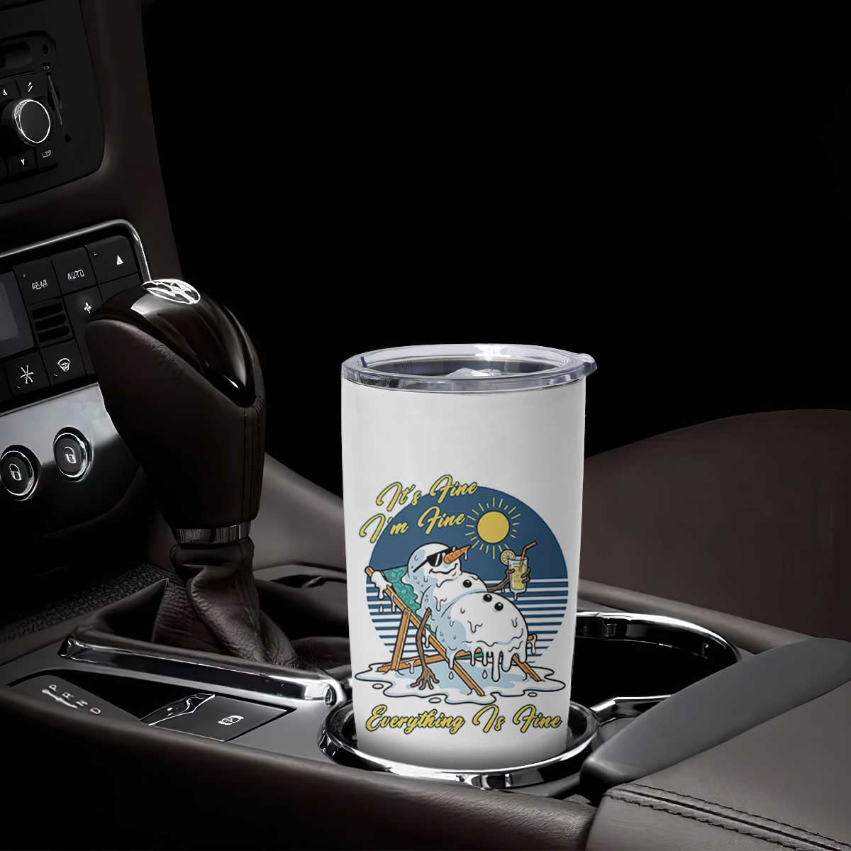 Melting Snowman Christmas In July Tumbler Cup It Is Fine Everything Is Fine TS12 Print Your Wear