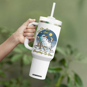Melting Snowman Christmas In July Tumbler With Handle It Is Fine Everything Is Fine