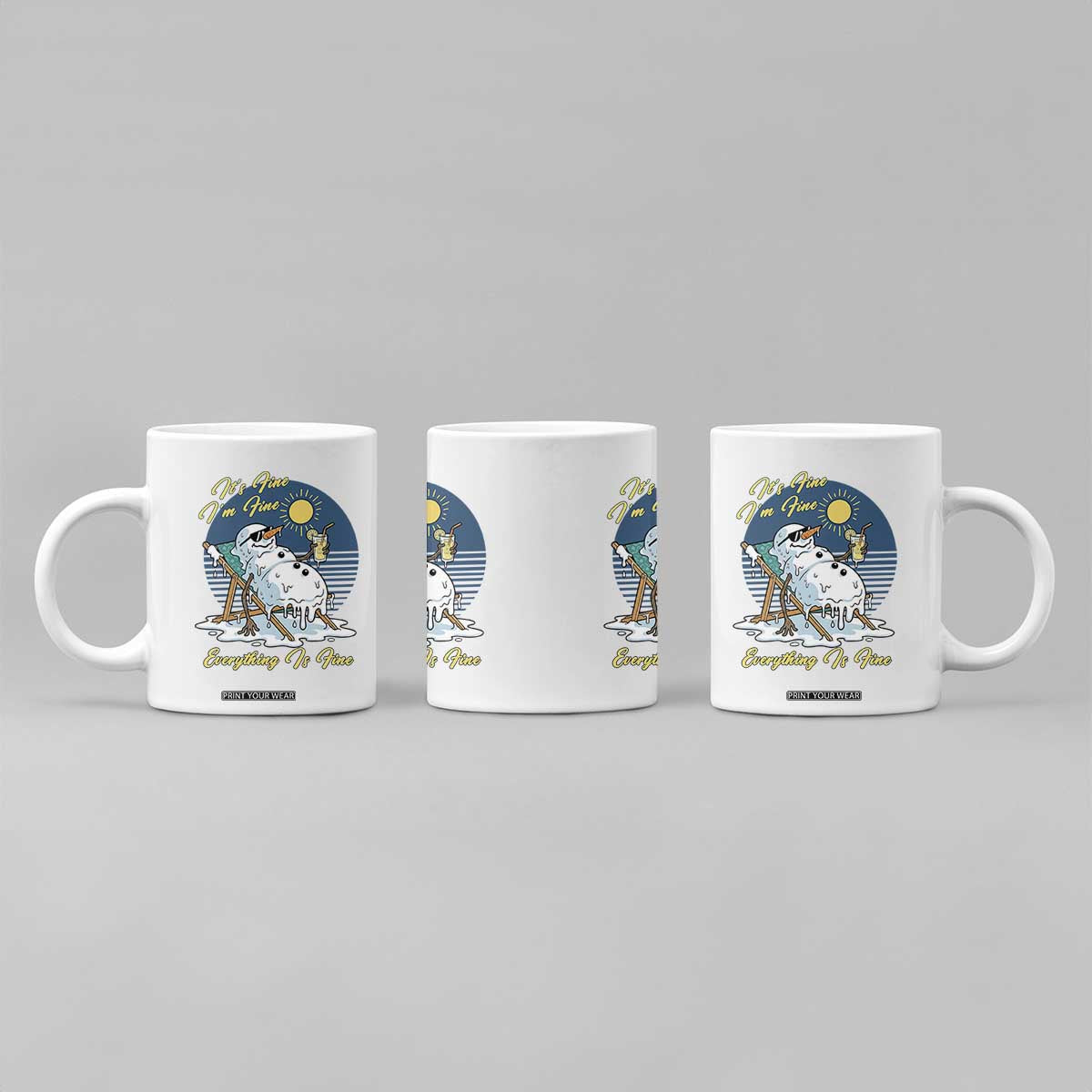 Melting Snowman Christmas In July Coffee Mug It Is Fine Everything Is Fine TS12 Print Your Wear