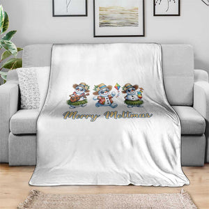 Funny Hawaiian Snowman Summer Graphic Throw Blanket Merry Meltmas TS12 Print Your Wear
