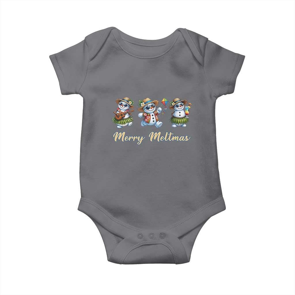 Funny Hawaiian Snowman Summer Graphic Baby Onesie Merry Meltmas
