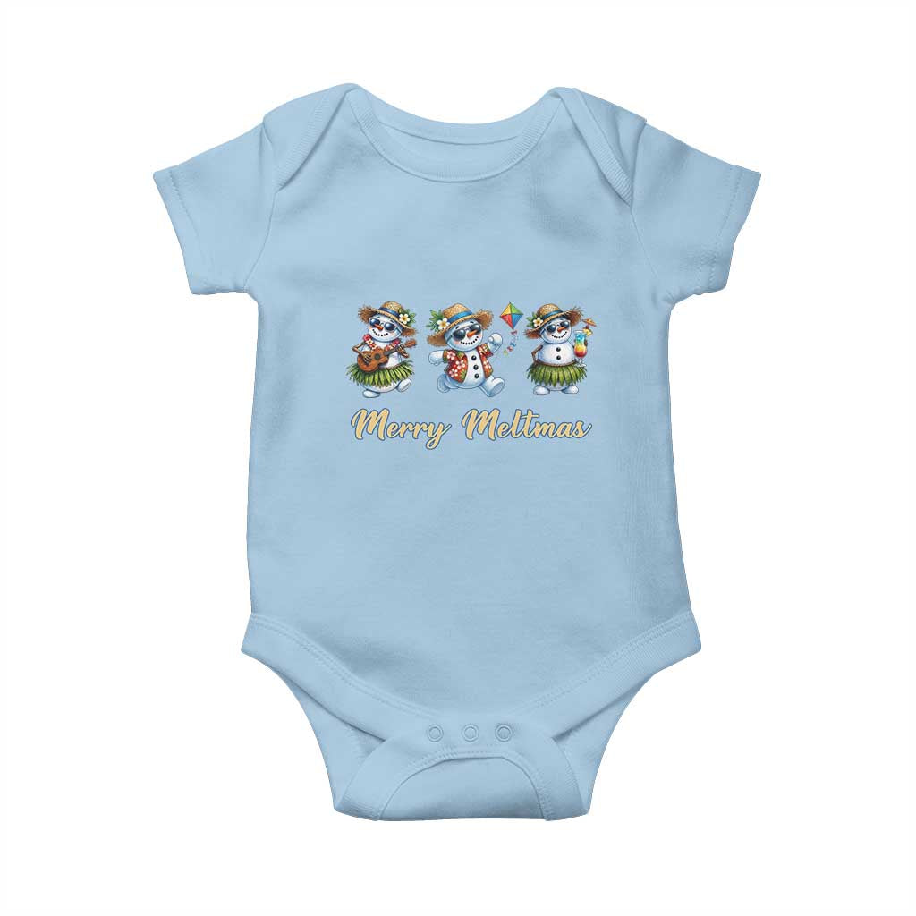 Funny Hawaiian Snowman Summer Graphic Baby Onesie Merry Meltmas