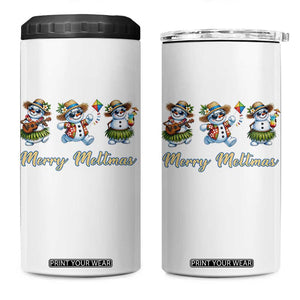 Funny Hawaiian Snowman Summer Graphic 4 in 1 Can Cooler Tumbler Merry Meltmas TS12 One Size: 16 oz White Print Your Wear