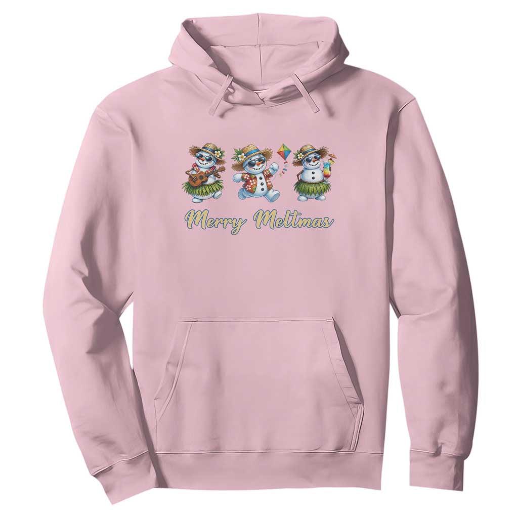 Funny Hawaiian Snowman Summer Graphic Hoodie Merry Meltmas TS12 Light Pink Print Your Wear