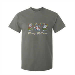 Funny Hawaiian Snowman Summer Graphic T Shirt For Kid Merry Meltmas TS12 Military Green Print Your Wear