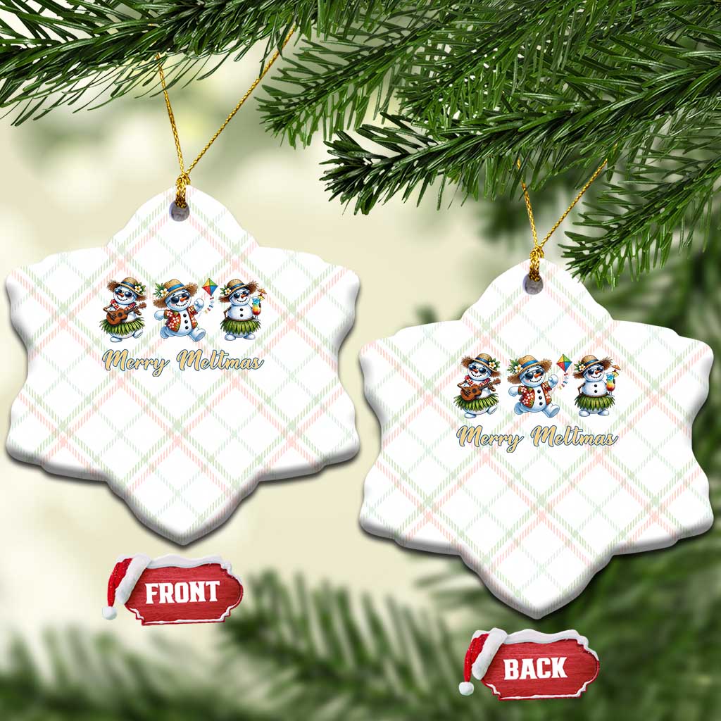 Funny Hawaiian Snowman Summer Graphic Ceramic Ornament Merry Meltmas TS12 Print Your Wear