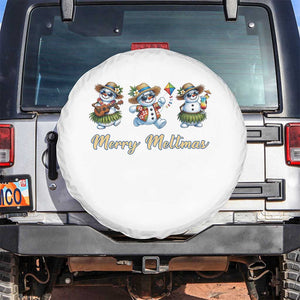 Funny Hawaiian Snowman Summer Graphic Spare Tire Cover Merry Meltmas TS12 No hole White Print Your Wear
