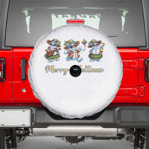 Funny Hawaiian Snowman Summer Graphic Spare Tire Cover Merry Meltmas TS12 White Print Your Wear