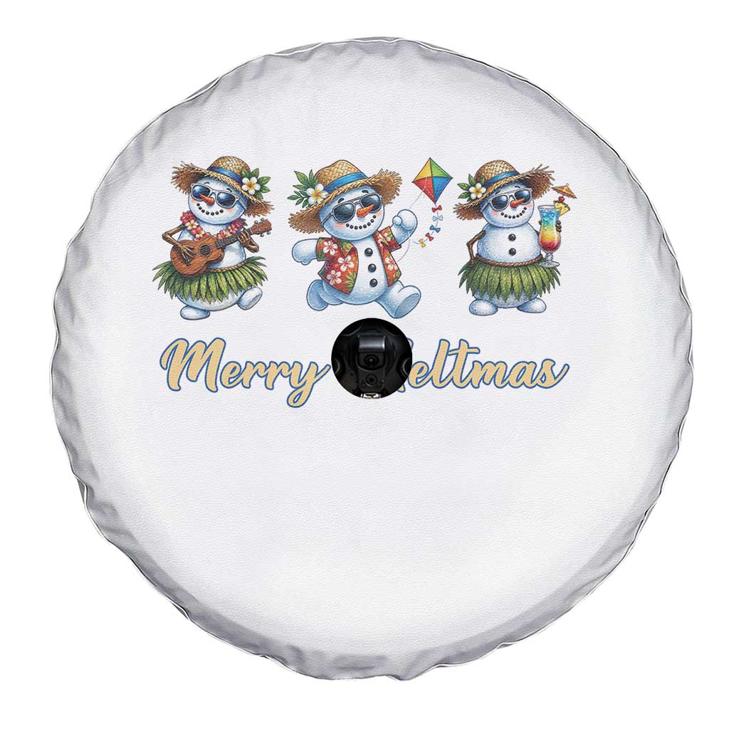 Funny Hawaiian Snowman Summer Graphic Spare Tire Cover Merry Meltmas TS12 Print Your Wear