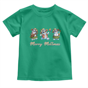 Funny Hawaiian Snowman Summer Graphic Toddler T Shirt Merry Meltmas TS12 Irish Green Print Your Wear