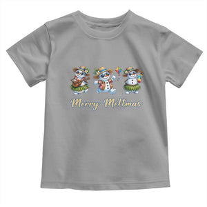 Funny Hawaiian Snowman Summer Graphic Toddler T Shirt Merry Meltmas TS12 Sport Gray Print Your Wear