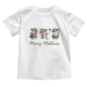 Funny Hawaiian Snowman Summer Graphic Toddler T Shirt Merry Meltmas TS12 White Print Your Wear