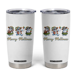Funny Hawaiian Snowman Summer Graphic Tumbler Cup Merry Meltmas TS12 White Print Your Wear