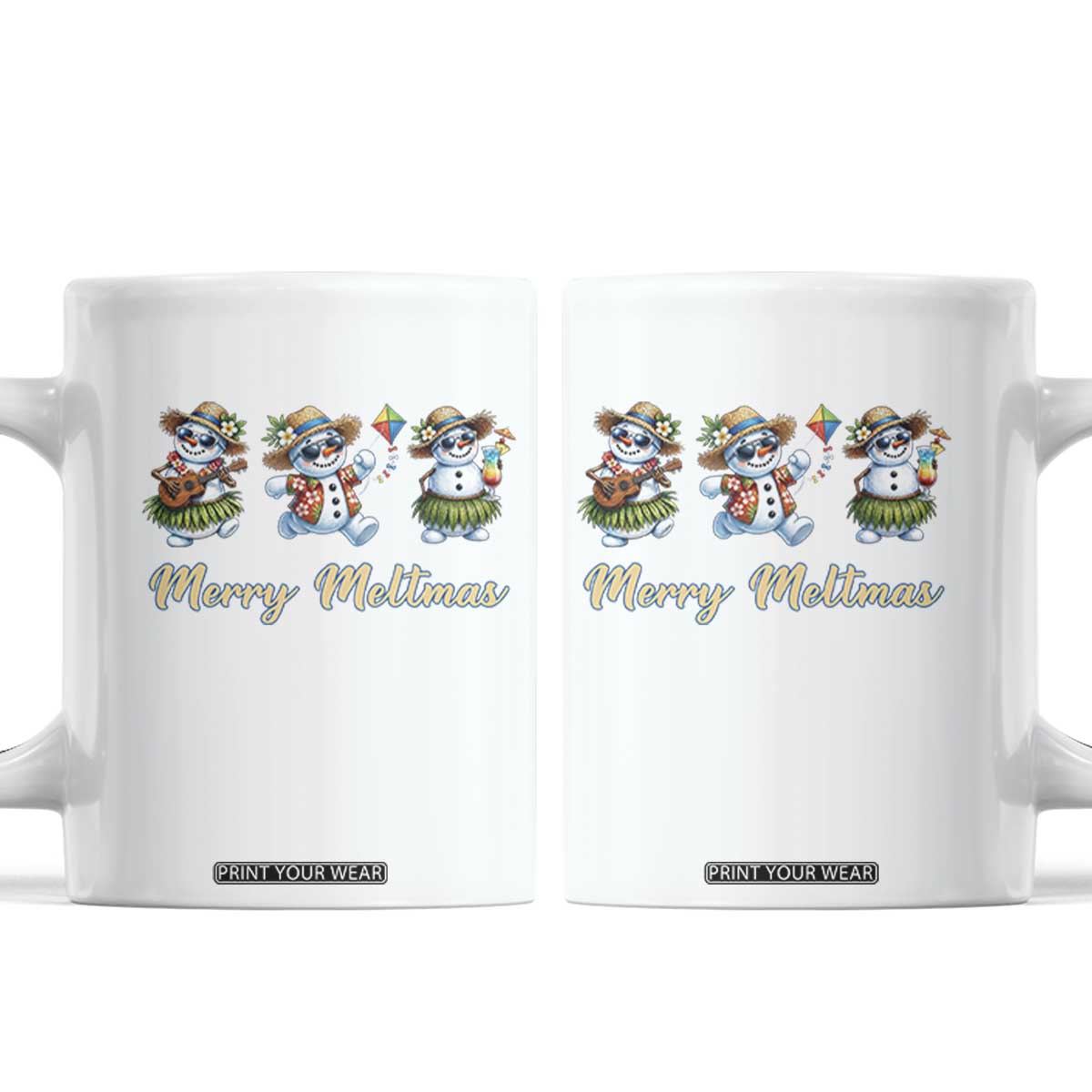 Funny Hawaiian Snowman Summer Graphic Coffee Mug Merry Meltmas