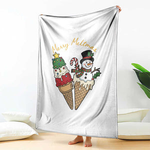 Christmas In July Ice Cream Snowman Graphic Throw Blanket Merry Meltmas TS12 Print Your Wear