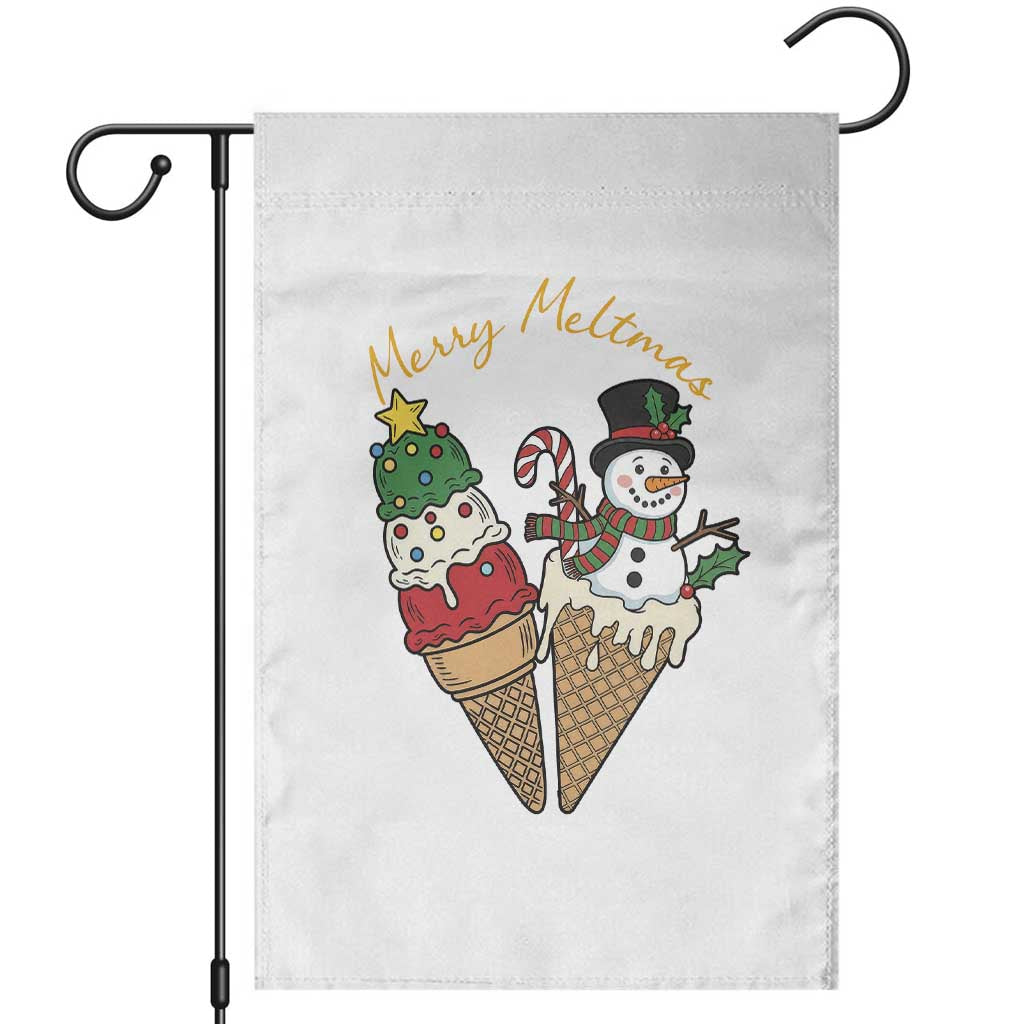 Christmas In July Ice Cream Snowman Graphic Garden Flag Merry Meltmas TS12 White Print Your Wear