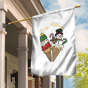 Christmas In July Ice Cream Snowman Graphic Garden Flag Merry Meltmas TS12 Print Your Wear