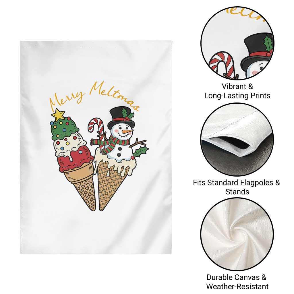 Christmas In July Ice Cream Snowman Graphic Garden Flag Merry Meltmas TS12 Print Your Wear