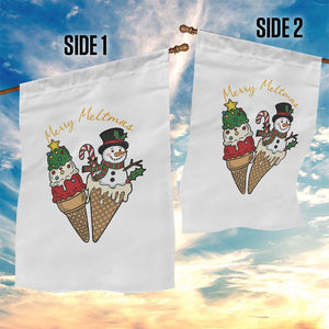 Christmas In July Ice Cream Snowman Graphic Garden Flag Merry Meltmas TS12 Print Your Wear