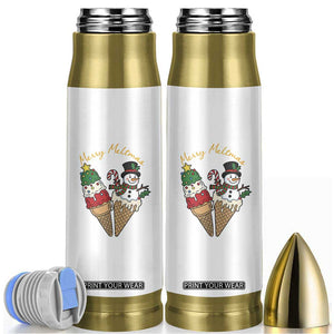 Christmas In July Ice Cream Snowman Graphic Bullet Tumbler Merry Meltmas TS12 White Print Your Wear