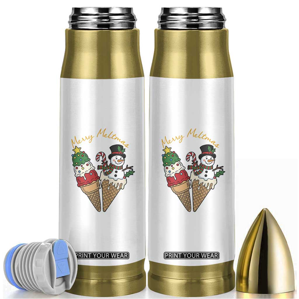 Christmas In July Ice Cream Snowman Graphic Bullet Tumbler Merry Meltmas TS12 White Print Your Wear