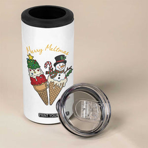 Christmas In July Ice Cream Snowman Graphic 4 in 1 Can Cooler Tumbler Merry Meltmas TS12 Print Your Wear