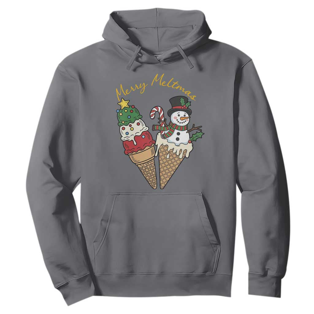 Christmas In July Ice Cream Snowman Graphic Hoodie Merry Meltmas TS12 Charcoal Print Your Wear