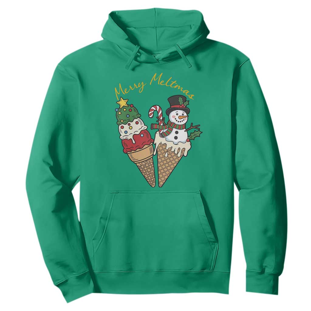 Christmas In July Ice Cream Snowman Graphic Hoodie Merry Meltmas TS12 Irish Green Print Your Wear
