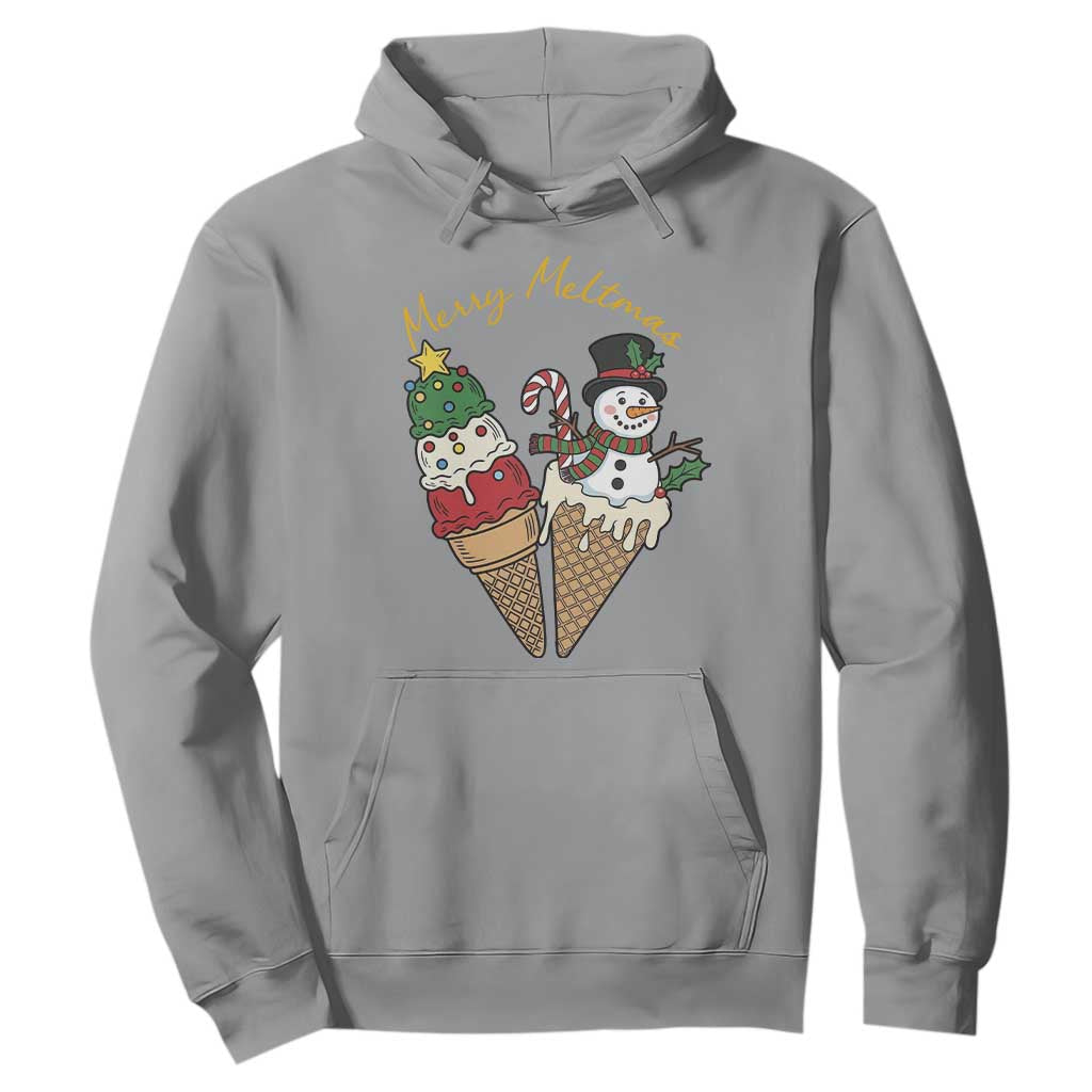Christmas In July Ice Cream Snowman Graphic Hoodie Merry Meltmas TS12 Sport Gray Print Your Wear