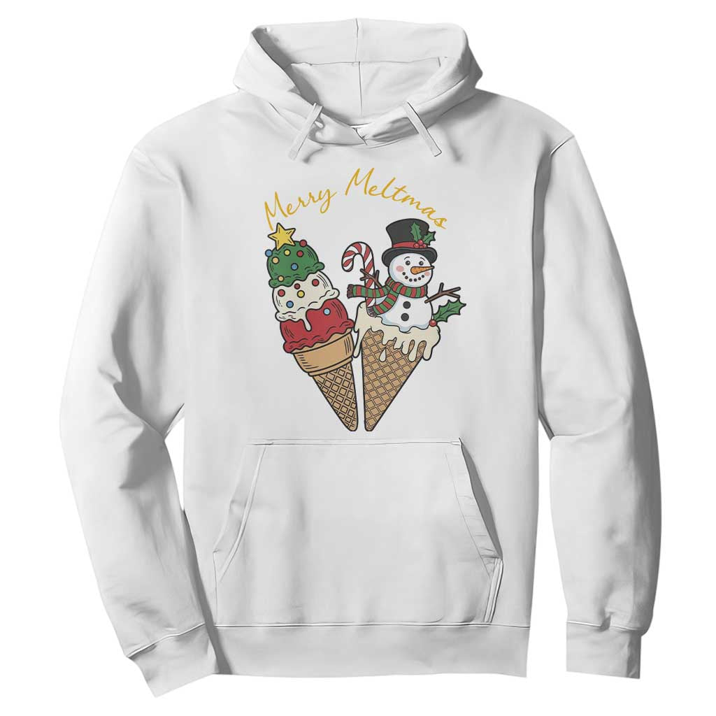 Christmas In July Ice Cream Snowman Graphic Hoodie Merry Meltmas TS12 White Print Your Wear