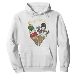Christmas In July Ice Cream Snowman Graphic Hoodie Merry Meltmas TS12 White Print Your Wear