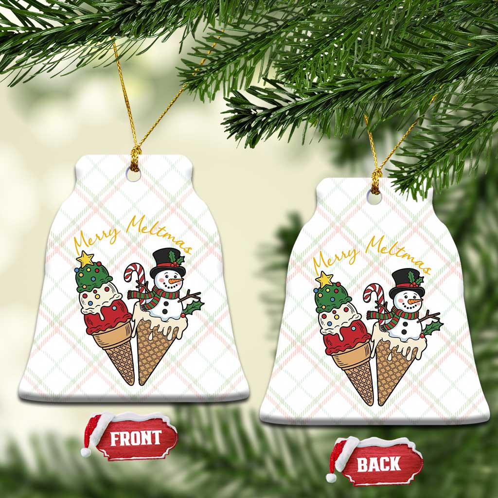 Christmas In July Ice Cream Snowman Graphic Ceramic Ornament Merry Meltmas