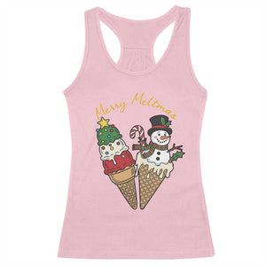 Christmas In July Ice Cream Snowman Graphic Racerback Tank Top Merry Meltmas TS12 Light Pink Print Your Wear