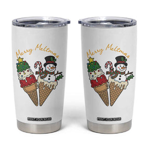 Christmas In July Ice Cream Snowman Graphic Tumbler Cup Merry Meltmas TS12 White Print Your Wear