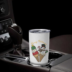 Christmas In July Ice Cream Snowman Graphic Tumbler Cup Merry Meltmas TS12 Print Your Wear