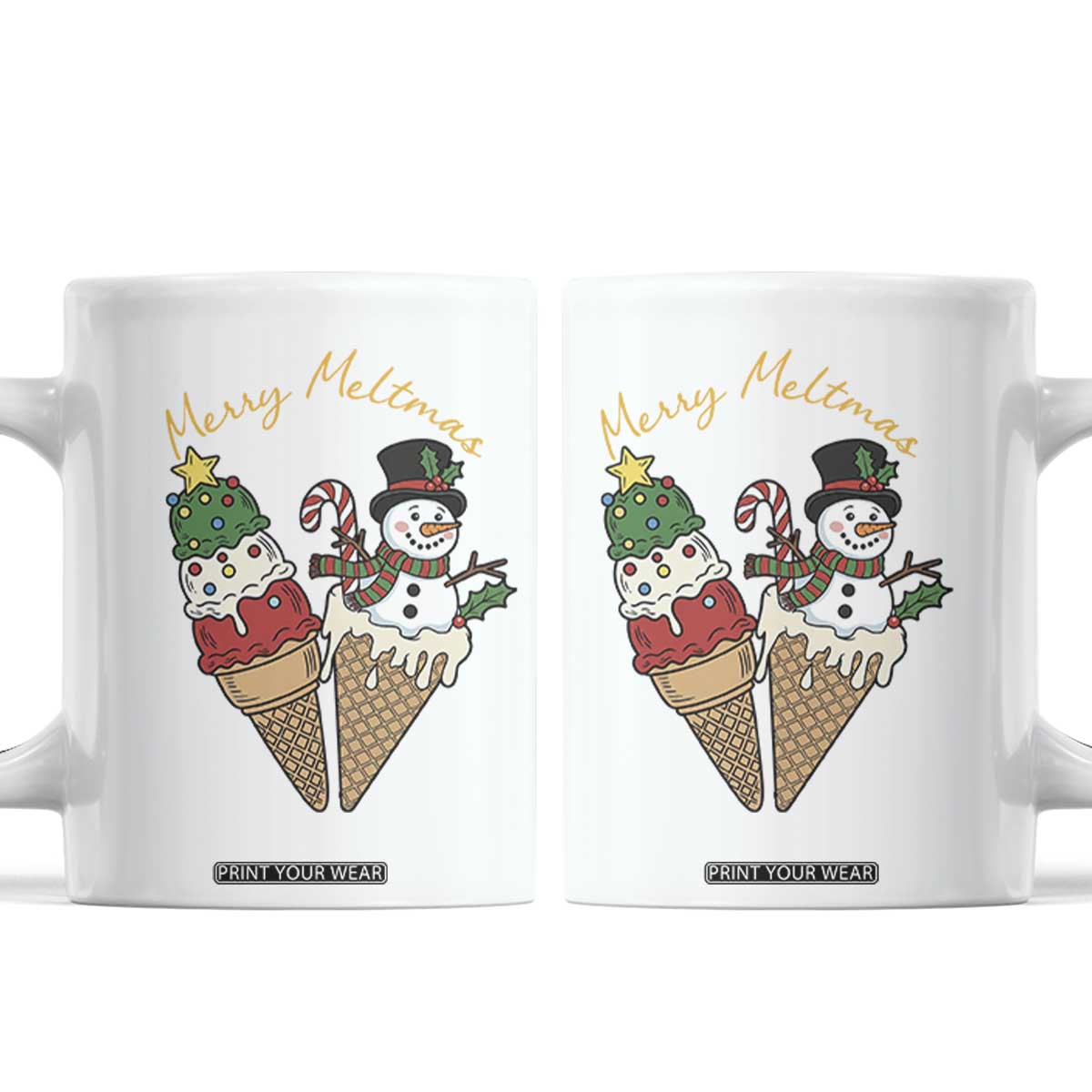 Christmas In July Ice Cream Snowman Graphic Coffee Mug Merry Meltmas