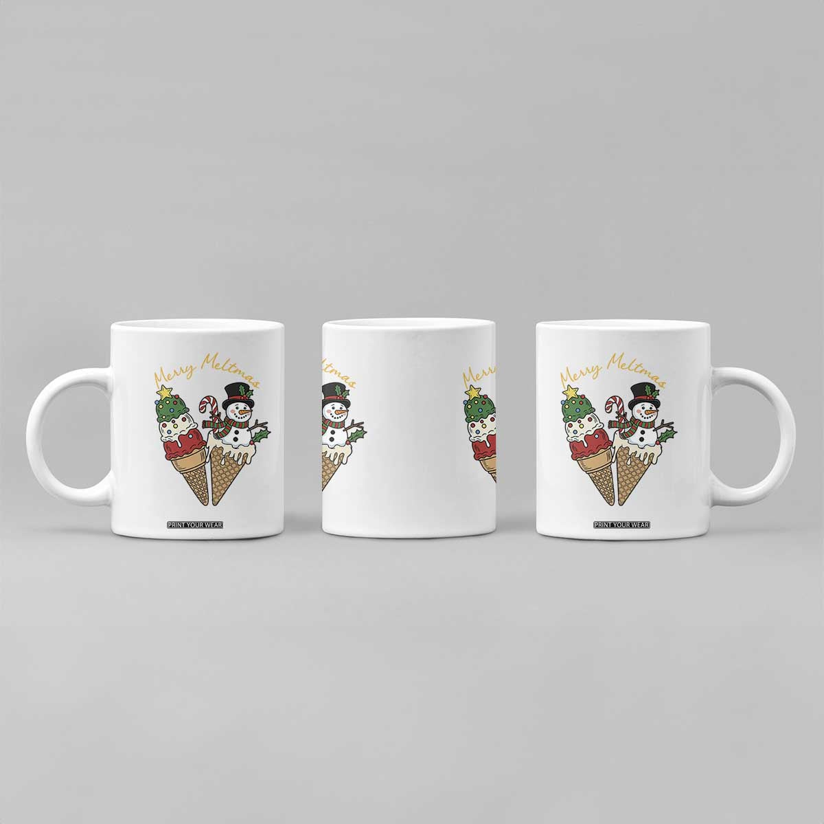 Christmas In July Ice Cream Snowman Graphic Coffee Mug Merry Meltmas TS12 Print Your Wear