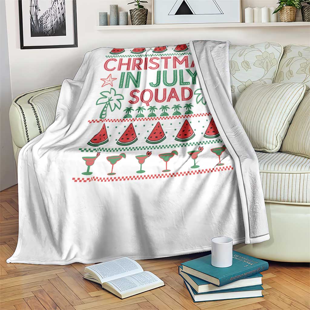 Christmas In July Squad Throw Blanket Tropical Beach Party Graphic