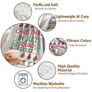 Christmas In July Squad Throw Blanket Tropical Beach Party Graphic